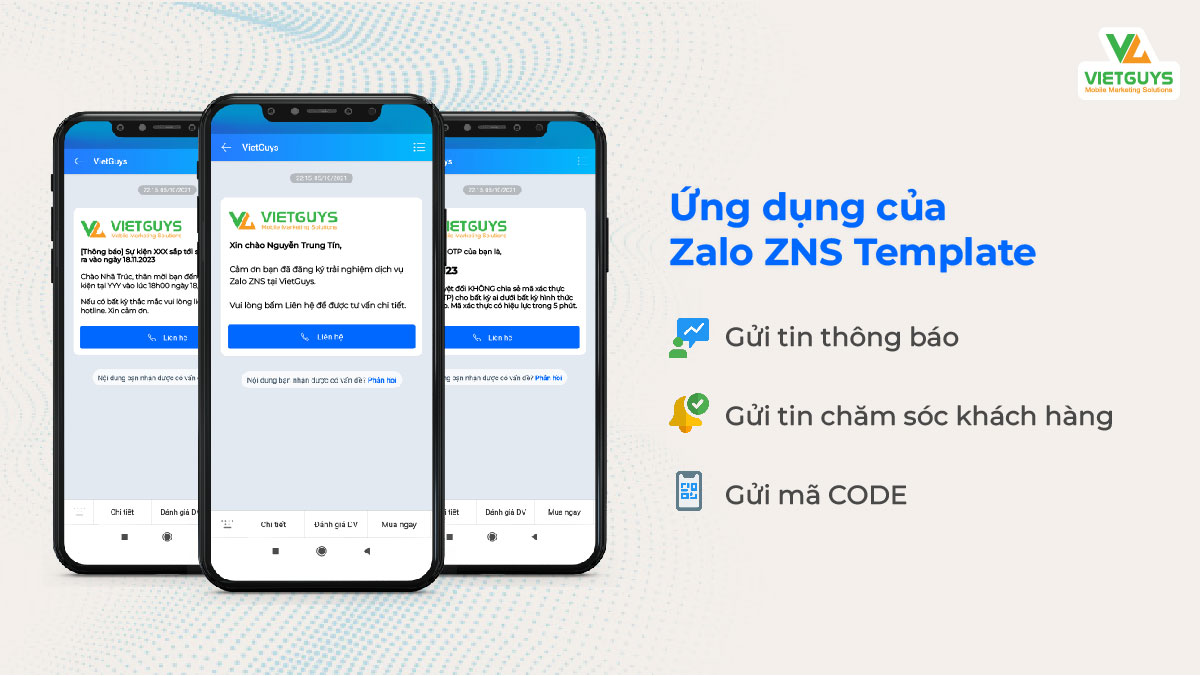 Sử dụng Zalo ZNS Template cho mục đích gì?