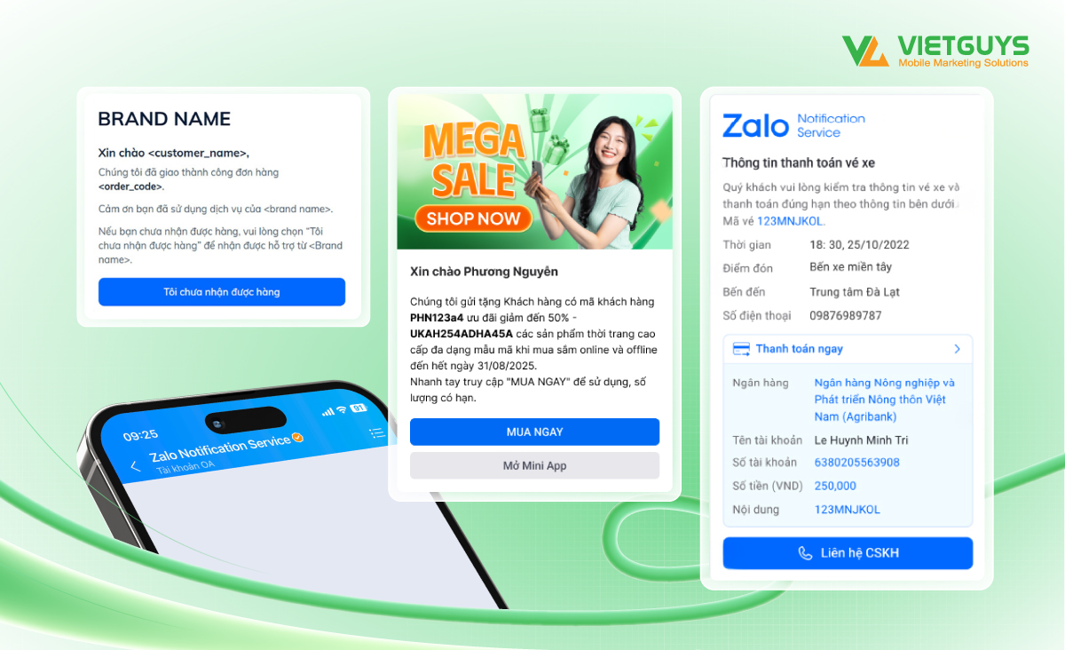 Tự động hóa giao tiếp bằng Zalo ZNS.