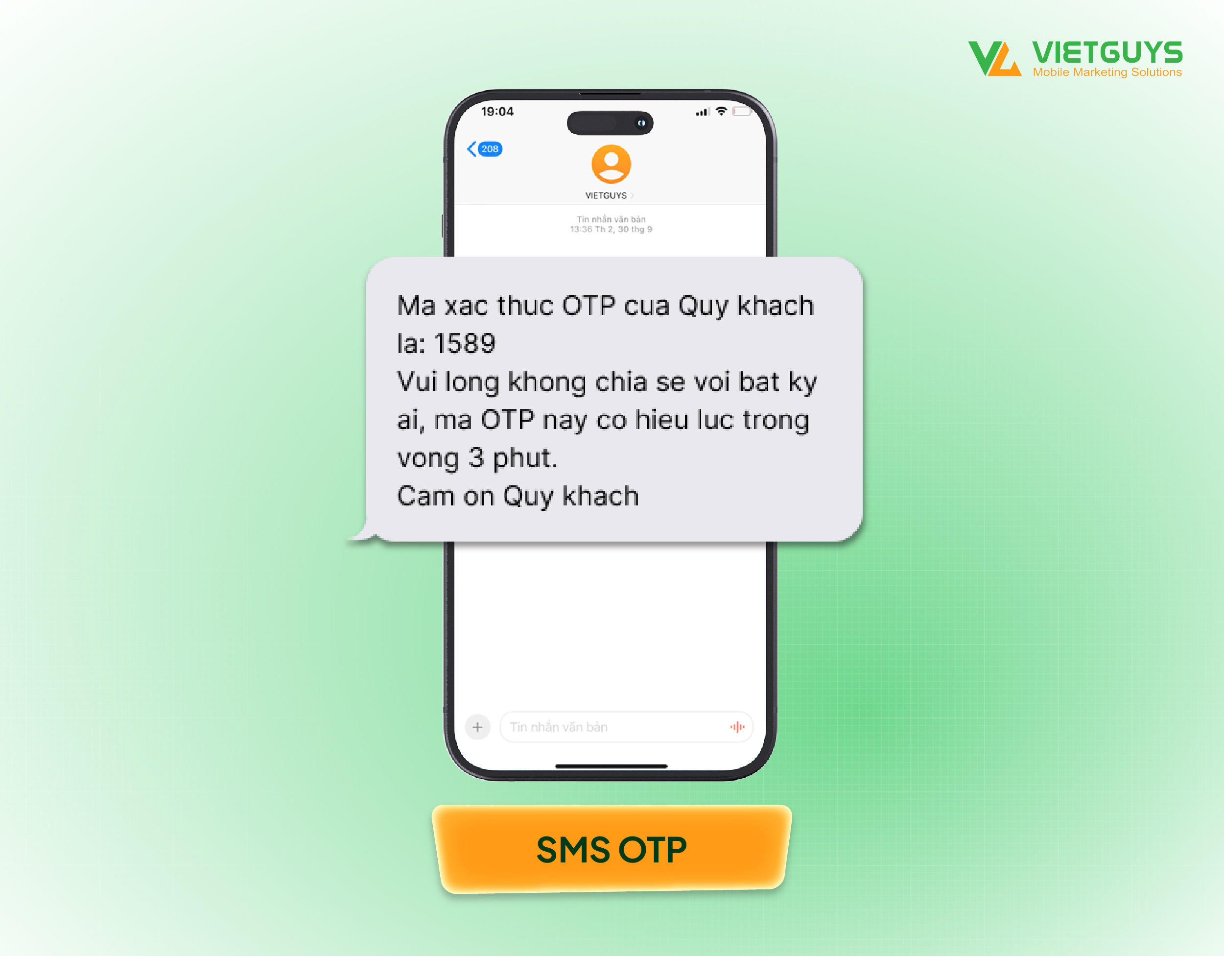 Gửi mã xác thực OTP qua SMS.