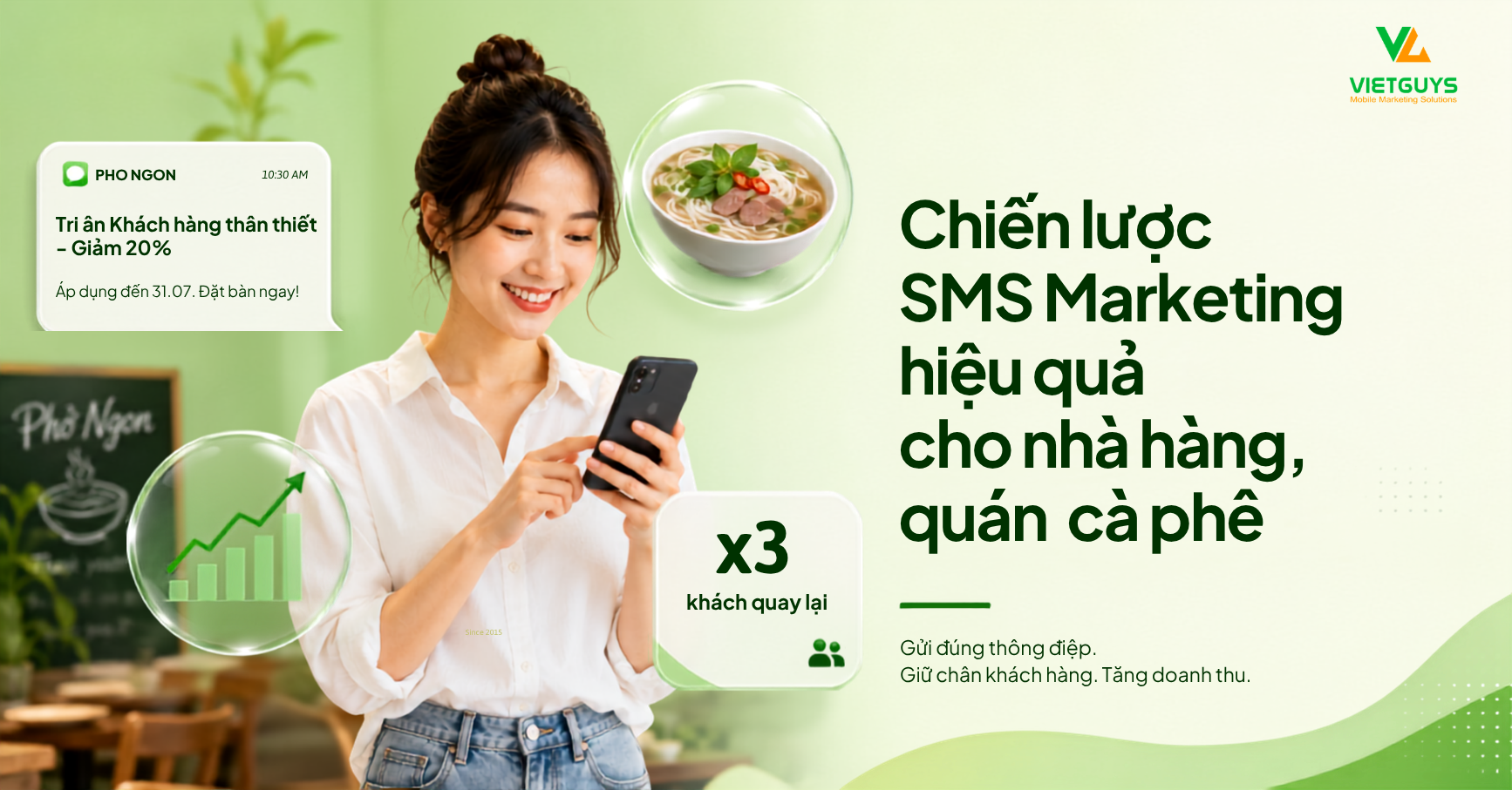 Chiến lược 5 điểm chạm giúp nhà hàng & quán cà phê tăng tỷ lệ khách quay lại bằng SMS Marketing