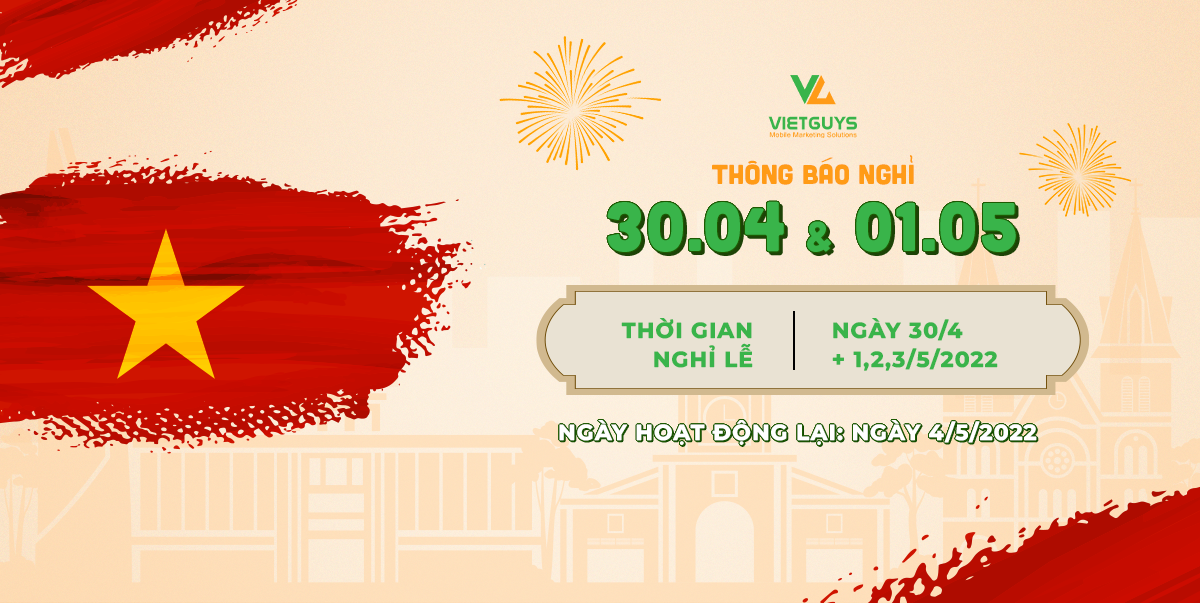 VietGuys thông báo nghỉ lễ 30/4 và 1/5