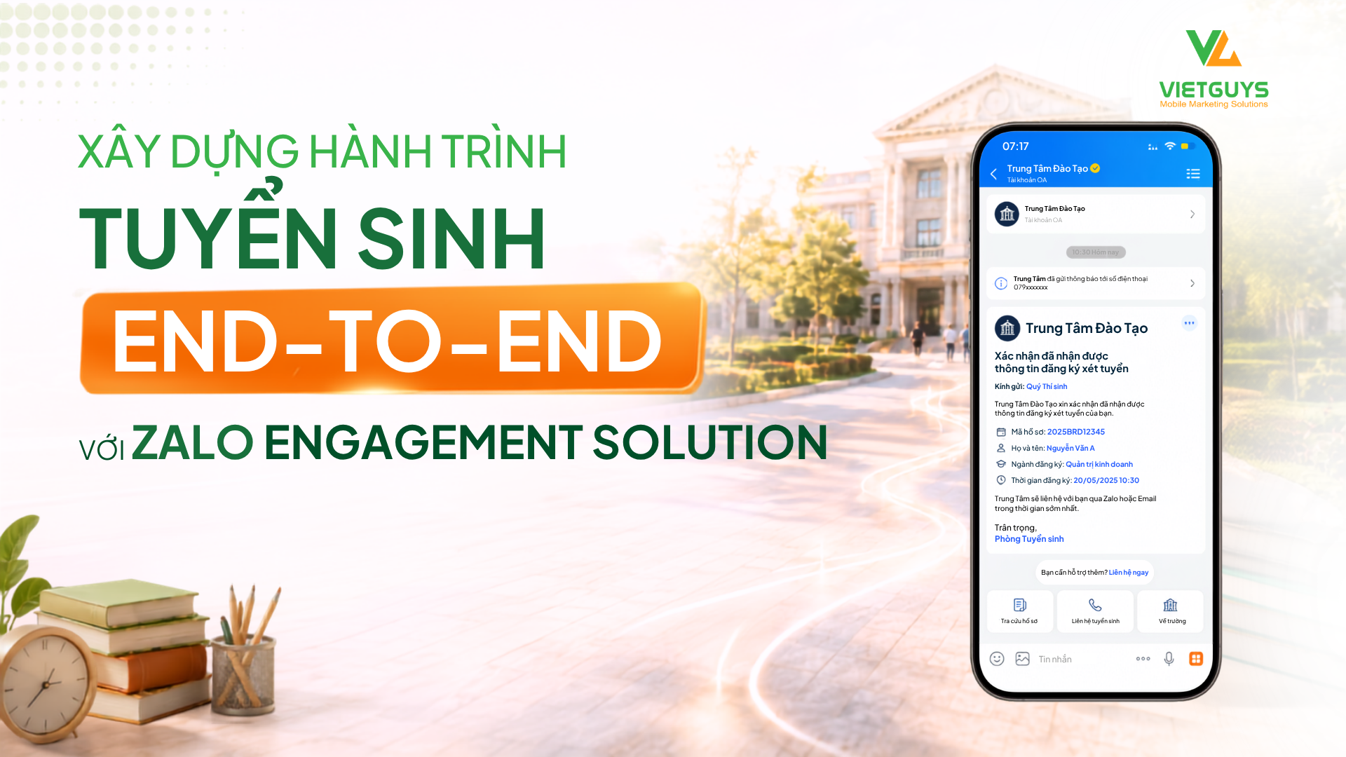 Xây dựng hành trình tuyển sinh end-to-end với Zalo Engagement Solution